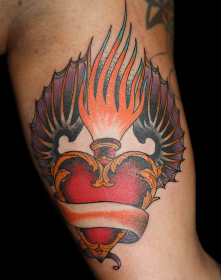Tattoos - Heart with Wings Tattoo - 63813